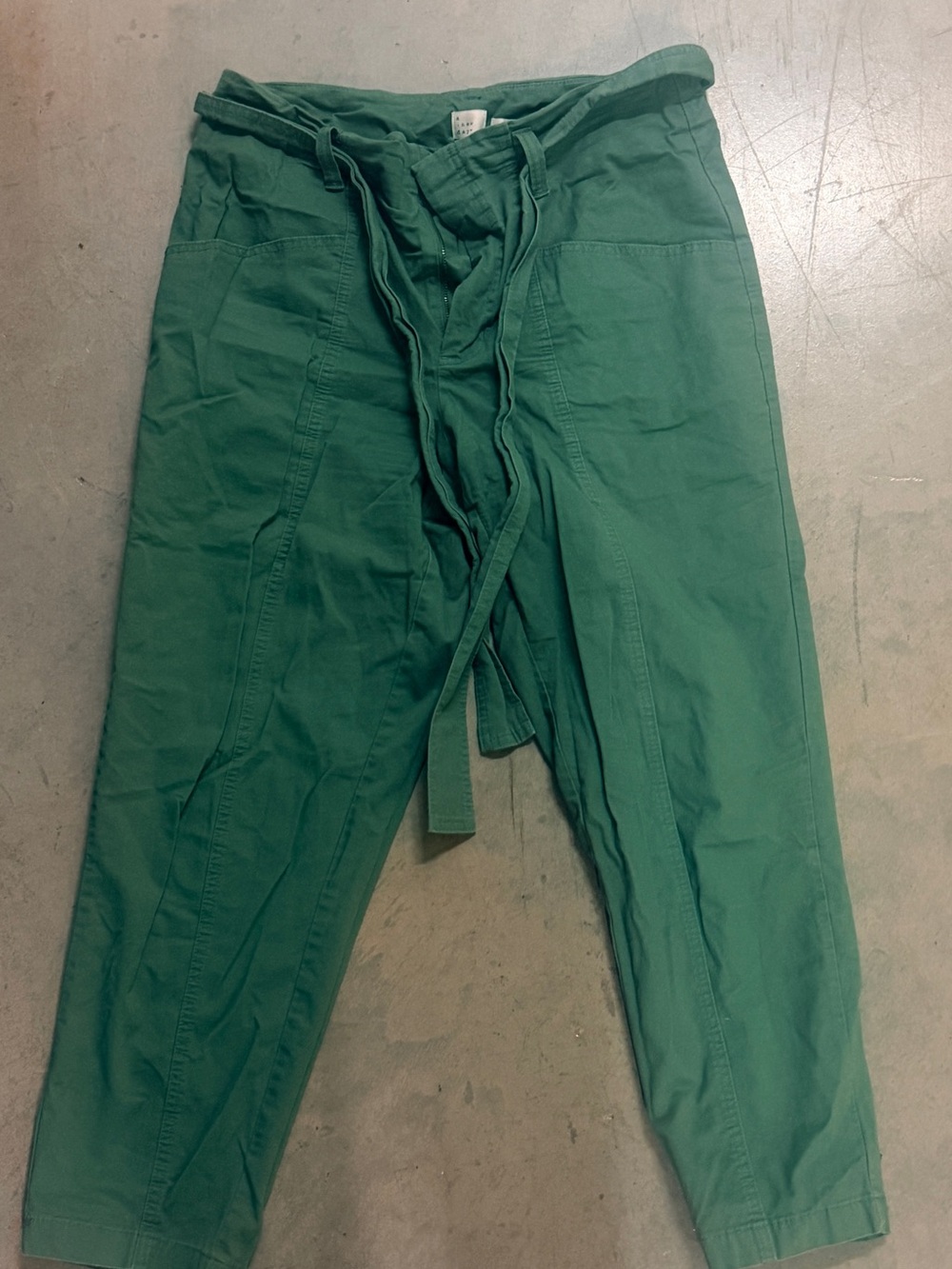 a new day Green Ankle Tie-Waist Cropped Pants